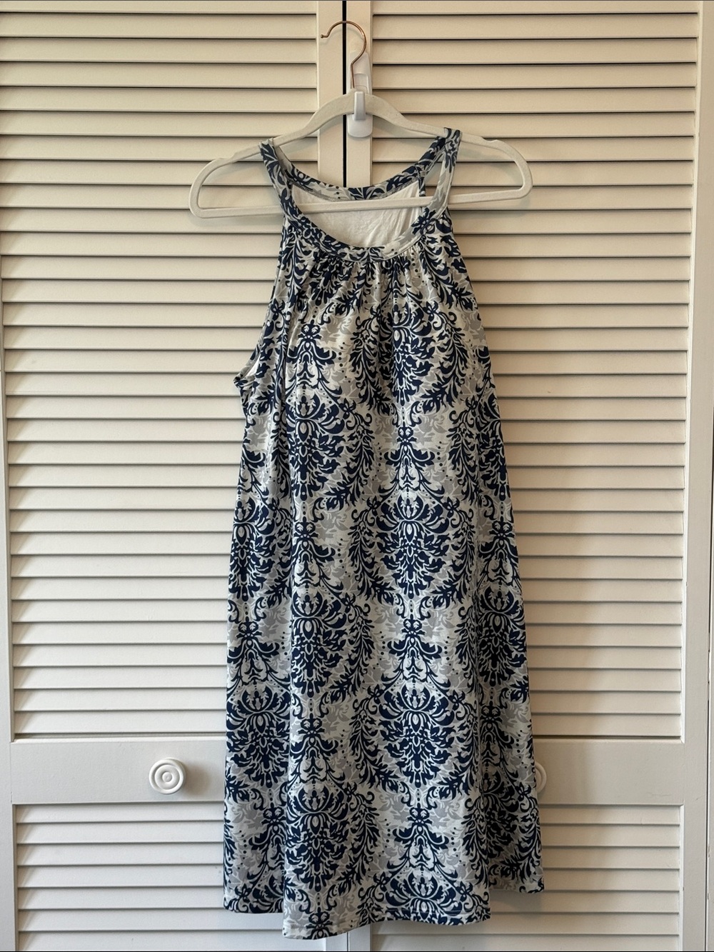 Amazon Navy and White Halter Dress Size XL